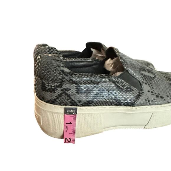 J Slides SlipOn Platform Sneaker Snake-Embossed Cleo Leather Black Size 9.5 - Picture 7 of 15